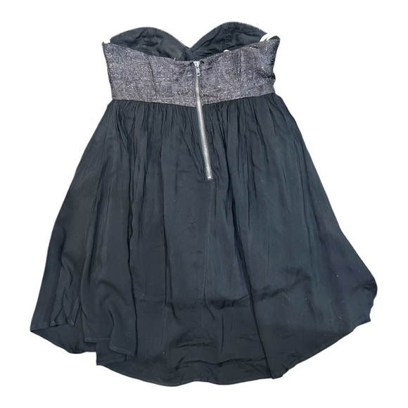 One Teaspoon Silver and Black Nickels & Dimes Strapless Babydoll Mini Dress NWT - Picture 5 of 12